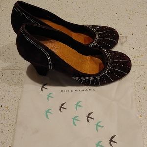 Chie Mihara Purple Suede w/ sparkle heels, Size 41